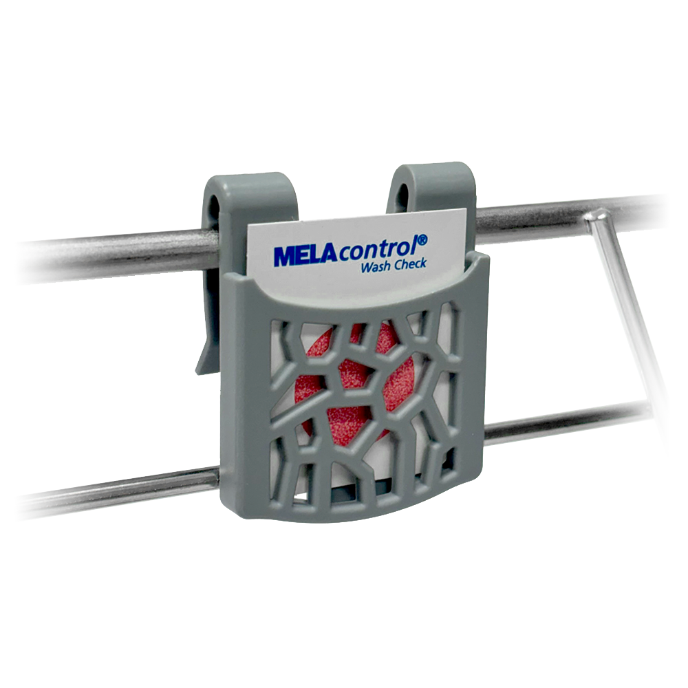 MELAcontrol® Wash Check,  Halterung zur Überprüfung   der Außenreinigung im Basiskorb MELAcontrol® Wash Check,  Halterung zur Überprüfung   der Außenreinigung im Basiskorb
